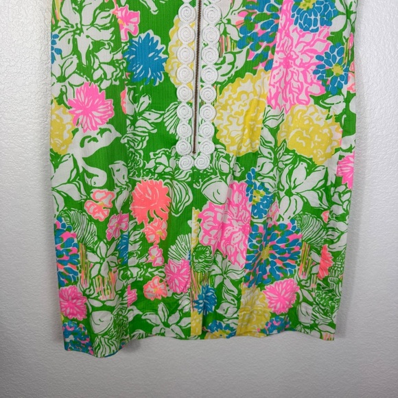 Lilly Pulitzer Cathy Shift Hibiscus Stroll Green Printed Cotton Mini Dress sz 8 - Picture 6 of 8
